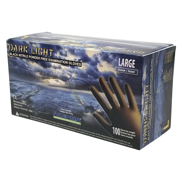 Dark Light Black Nitrile Gloves - Exam Grade, Powder Free (9 Mil), 1,000 Gloves - BOGO 20% OFF