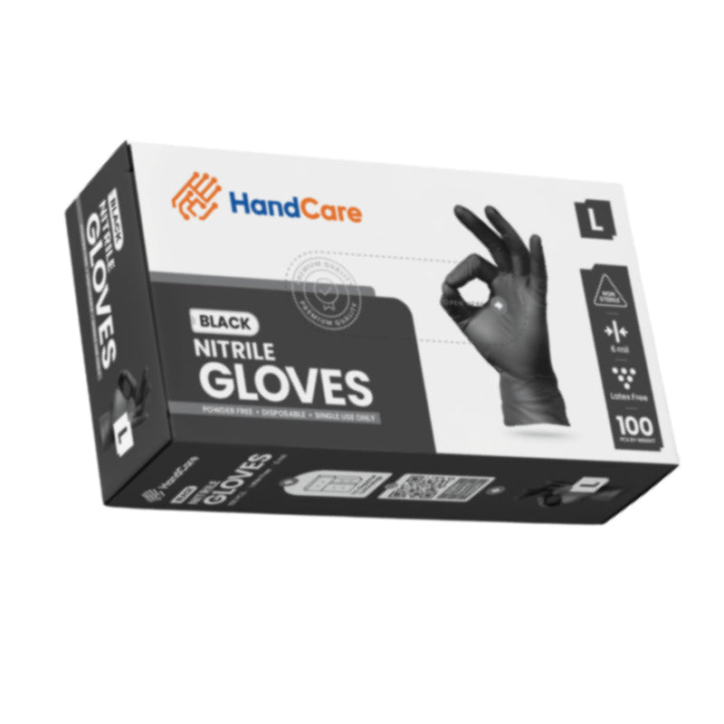 HandCare Black Nitrile Gloves - Exam Grade, Powder Free (6 Mil) - BOGO 20% OFF