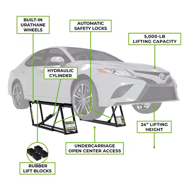 5000TL Portable Car Lift with 110V Power Unit Included